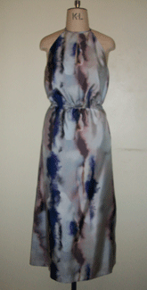 Sleeveless Keyhole A Line Silk Dress